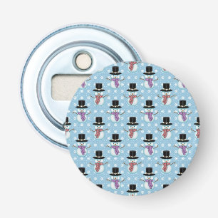 Sneeuwmannetjes Patroon Button Flesopener