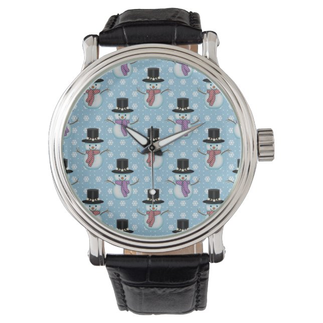 Sneeuwmannetjes Patroon Horloge (Voorkant)