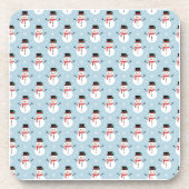 Sneeuwmanpatroon Bier Onderzetter (Voorkant)