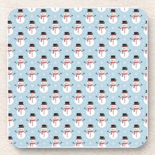 Sneeuwmanpatroon Bier Onderzetter (Voorkant)