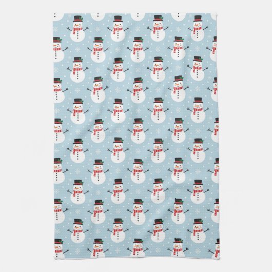 Sneeuwmanpatroon Theedoek (Verticaal)