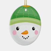 Sneeuwman's hoofd kerst keramisch ornament (Rechts)