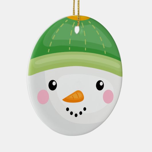 Sneeuwman's hoofd kerst keramisch ornament (Rechts)