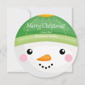 Sneeuwman's hoofd Vrolijk kerstkaartje Kaart (Voorkant)