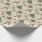  Sneeuwman's Kerstgenot Cadeaupapier (Hoek)