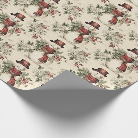  Sneeuwman's Seizoensfeesten Cadeaupapier (Hoek)