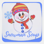 Sneeuwmansoep Vierkante Sticker (Voorkant)