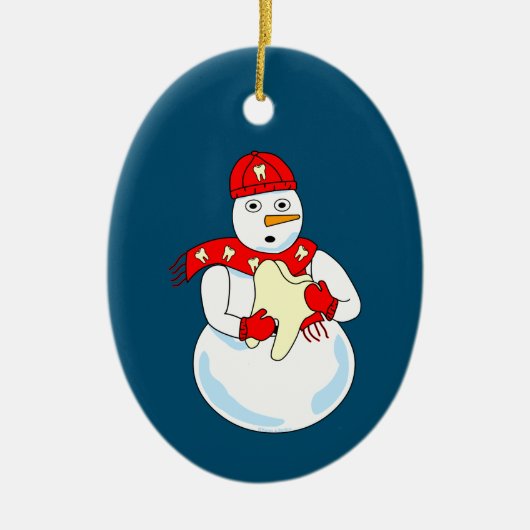 Sneeuwmantand Keramisch Ornament (Voorkant)