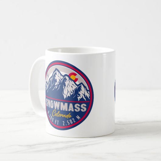 Sneeuwmassa Colorado Bergen  Ski Souvenirs Koffiemok (Voorkant links)