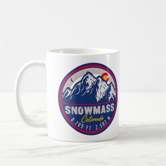 Sneeuwmassa Colorado Bergen  Ski Souvenirs Koffiemok (Links)