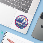 Sneeuwmassa Colorado Bergen  Ski Souvenirs Sticker (Laptop met iPhone)