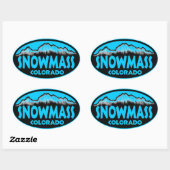Sneeuwmassa Colorado blauw ovale stickers (Vel)