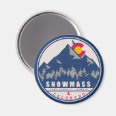 Sneeuwmassa Colorado Retro Sunset Ski Souvenirs Magneet (Voorkant / Achterkant)