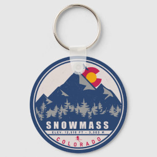 Sneeuwmassa Colorado Retro Sunset Ski Souvenirs Sleutelhanger