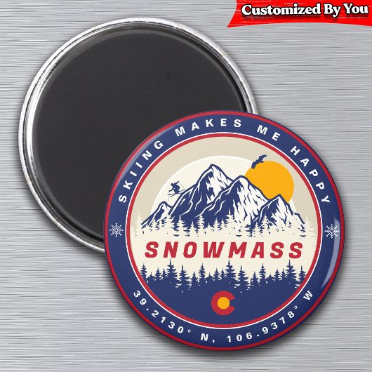 Sneeuwmassa Colorado Vlag Berg Ski Souvenir Magneet