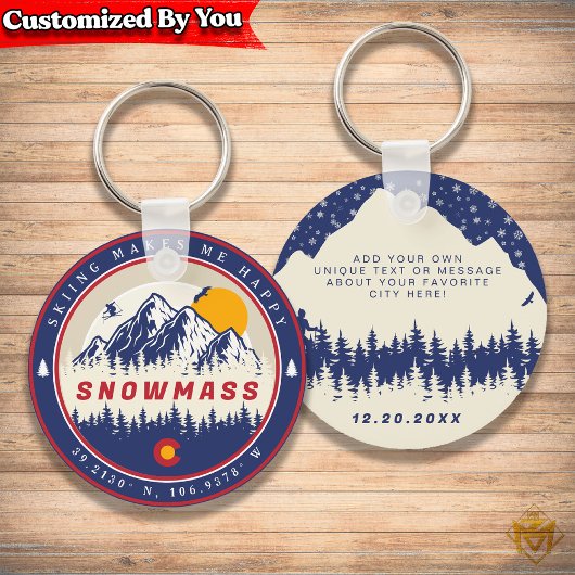 Sneeuwmassa Colorado Vlag Berg Ski Souvenir Sleutelhanger