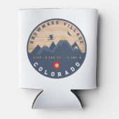 Sneeuwmassa Colorado Vlag Retro Sunset Ski Souveni Blikjeskoeler (Voorkant)