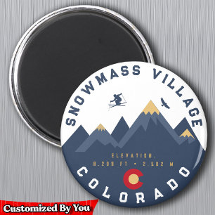 Sneeuwmassa Colorado Vlag Retro Sunset Ski Souveni Magneet