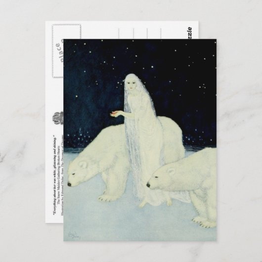 Sneeuwmeisje dat gebroken harten verzamelt briefkaart (Voorkant / Achterkant)