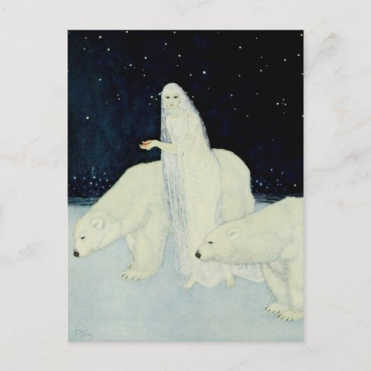 Sneeuwmeisje dat gebroken harten verzamelt briefkaart (Voorkant)