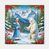 Sneeuwmeisje met feestelijke inrichting en Polar B Magneet (Voorkant)