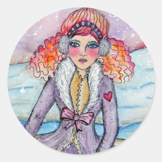 Sneeuwmeisje Sticker (Voorkant)