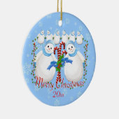 Sneeuwmeisjes en snoeprietjes kerstmannetjes Orna Keramisch Ornament (Rechts)