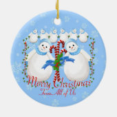 Sneeuwmeisjes en snoeprietjes kerstmannetjes Orna Keramisch Ornament (Achterkant)