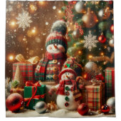 Sneeuwmensen Douchegordijn (Voorkant)