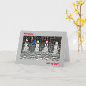 Sneeuwmensen hebben mijn hart laten smelten tijden kaart (Gele Bloem)