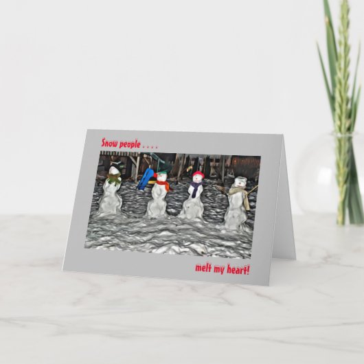 Sneeuwmensen hebben mijn hart laten smelten tijden kaart (Voorkant)