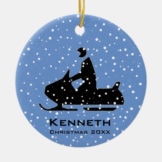 Sneeuwmobiel Ornament (Voorkant)