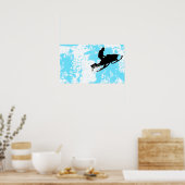 Sneeuwmobiel. poederspoor. poster (Keuken)