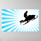 Sneeuwmobiel. poederspoor. poster (Voorkant)