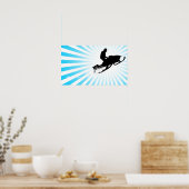 Sneeuwmobiel. poederspoor. poster (Keuken)