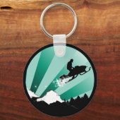 Sneeuwmobiel, pthalo, cirkel. sleutelhanger (Voorkant)