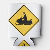 Sneeuwmobiel symbool blikjeskoeler (Voorkant)