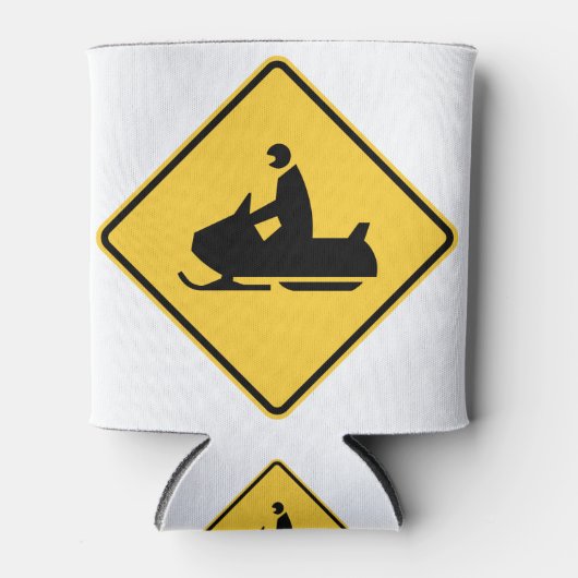 Sneeuwmobiel symbool blikjeskoeler (Voorkant)