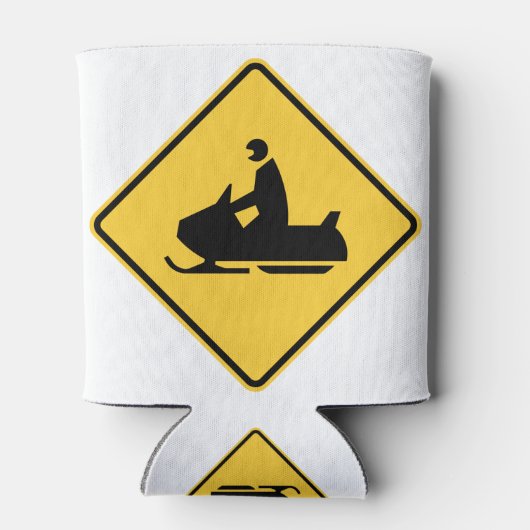 Sneeuwmobiel symbool blikjeskoeler (Achterkant)