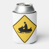 Sneeuwmobiel symbool blikjeskoeler (Blikje Achterkant)