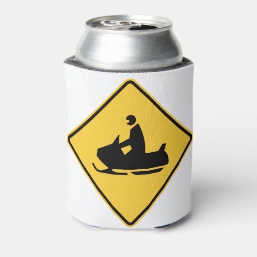 Sneeuwmobiel symbool blikjeskoeler (Blikje Achterkant)