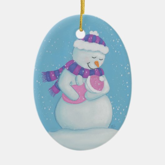 Sneeuwmoeder en Sneeuwbaby Girl Keramisch Ornament (Voorkant)