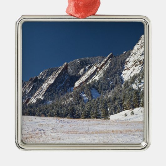 Sneeuwmot Boulder Colorado Panorama Metalen Ornament (Voorkant)