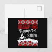 Sneeuwmotocross-motorfiets met lelijke kerstcadeau briefkaart (Voorkant / Achterkant)