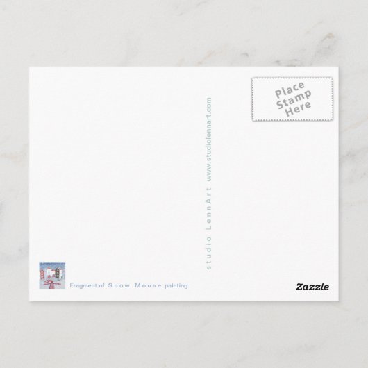 Sneeuwmuis Briefkaart (Achterkant)