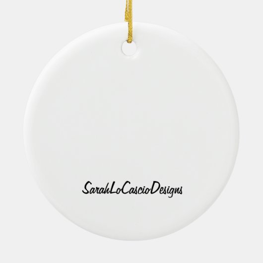 Sneeuwmuis en sierhuis keramisch ornament (Achterkant)