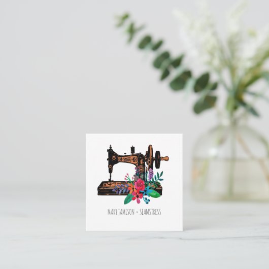 Sneeuwnaagmachines voor  naaimachines vierkante visitekaartje (Staand voorkant)