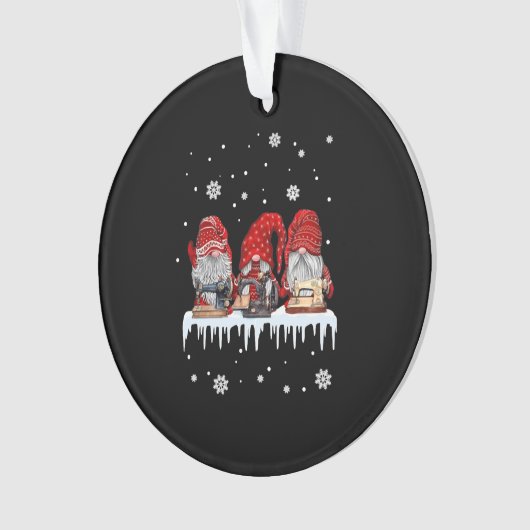 Sneeuwnaaimachine voor kerstgrind Shirt Ornament (voorkant)