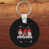 Sneeuwnaaimachine voor kerstgrind Shirt Sleutelhanger (Voorkant)