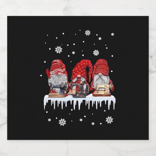 Sneeuwnaaimachine voor kerstgrind Shirt Sparkling Wijnetiket (Enkel label)